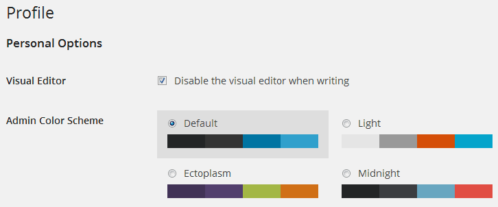 Disable WordPress Visual Editor