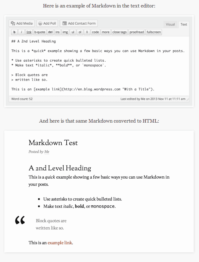 Using Markdown