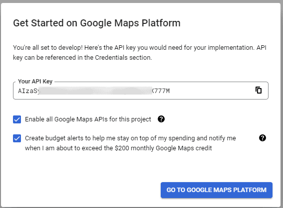 Get the Google Maps API Key